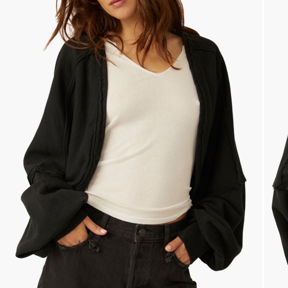 Free People Shrug It Off Cotton Fleece Jacket